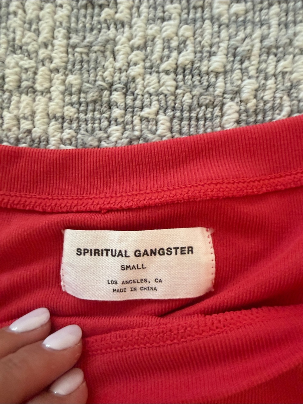 Spiritual Gangster Red Wide-Leg High-Waist Lounge Set - Picture 4 of 7